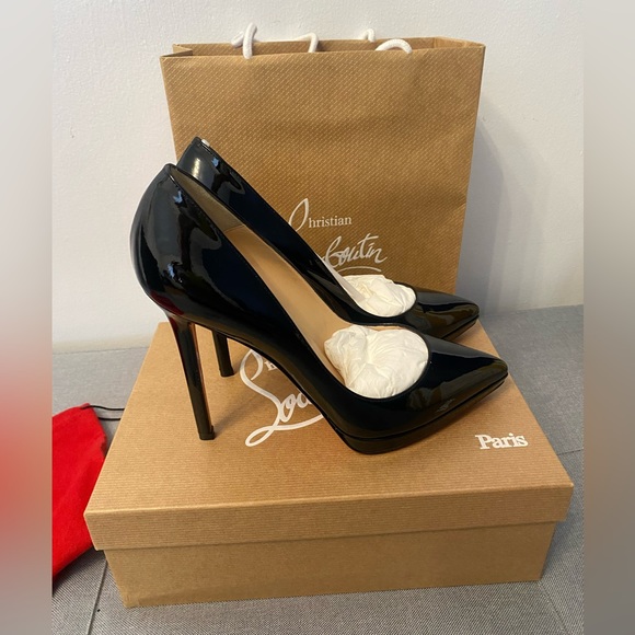 Christian Louboutin Pigalle Plato 120 PatentCalf Black size 40